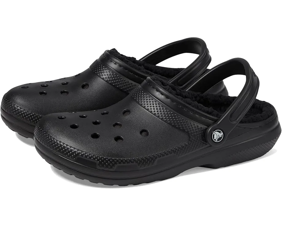 Классические утепленные кроксы Crocs с искусственным мехом и регулируемым ремешком