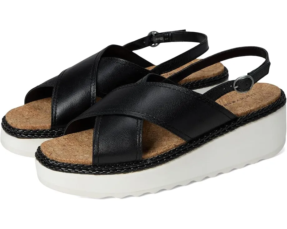 Сандалии Pebina Cross Band Wedge от Lucky Brand с перекрещивающимися ремешками и каблуком-клином