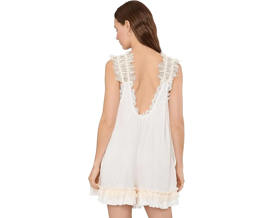 Ромпер Wish Me Luck Romper Free People из сатина с кружевом
