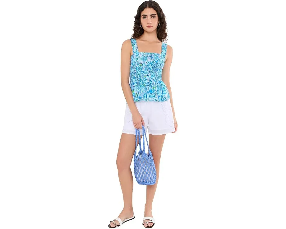 Топ Hadly Smocked от Lilly Pulitzer с квадратным вырезом и оборками