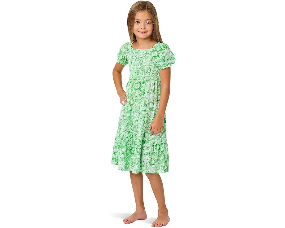 Детское миди-платье Mini Jilly от Lilly Pulitzer с пышными рукавами