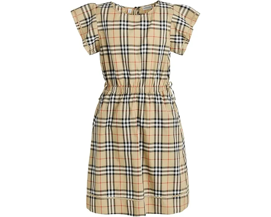 Шерстяное платье Adele в клетку от Burberry Kids для девочек