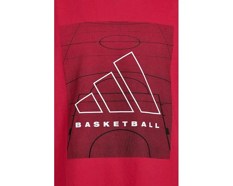 Футболка adidas Kids Bball Court с фирменным принтом для баскетбольного стиля