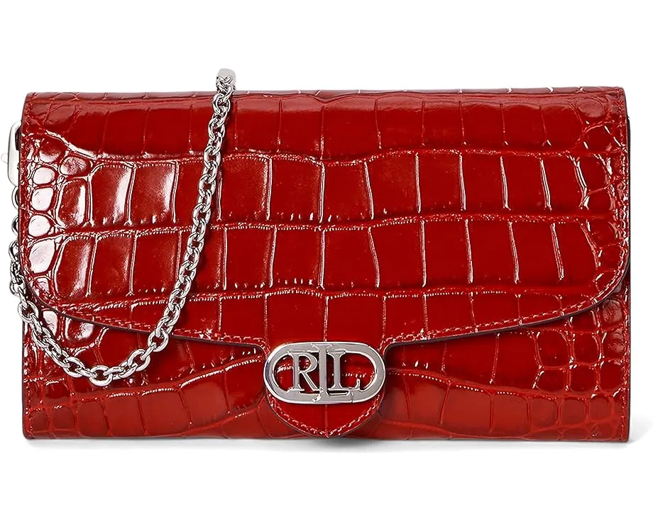 Сумка-кроссбоди Lauren Ralph Lauren Medium Adair с тиснением под крокодила и цепным ремнем