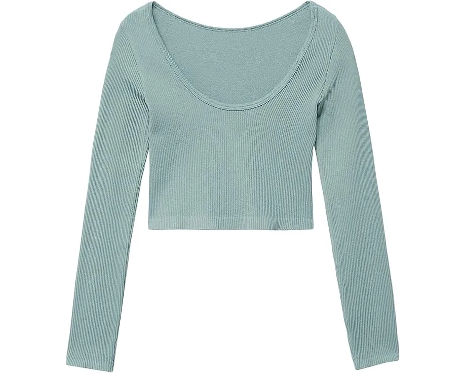 Футболка MANGO Lipat для подростков с длинным рукавом и заниженной линией талии