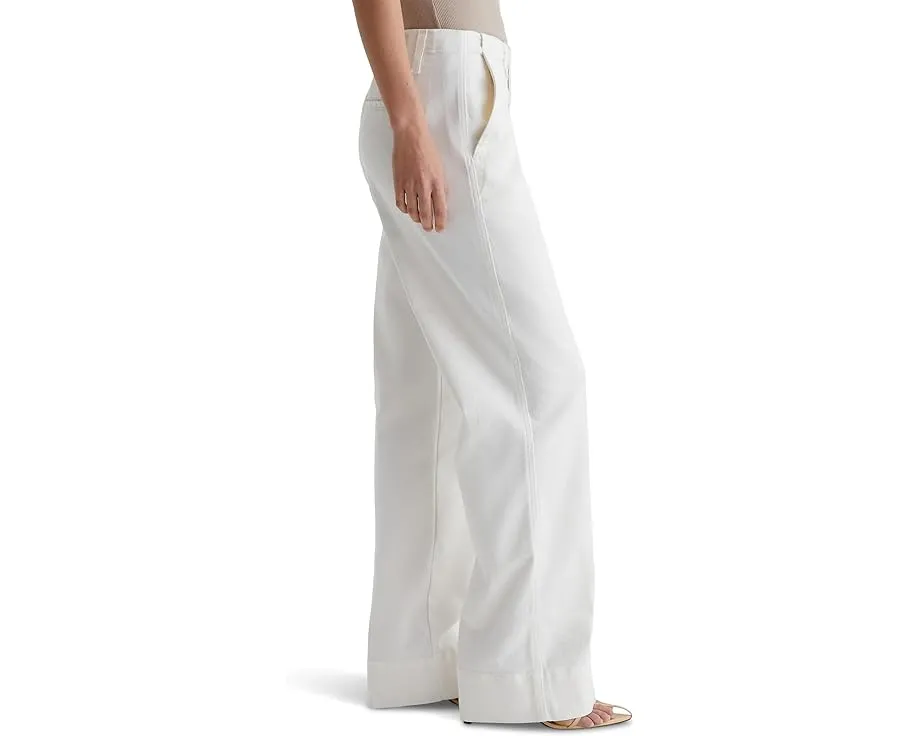 Брюки AG Jeans Allegra с высокой посадкой и широкими штанинами в пудровом цвете