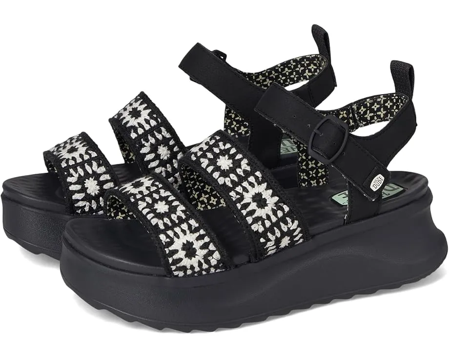 Сандалии Hey Dude Delray Buckle Cottage Crochet с пряжкой и принтованной подкладкой