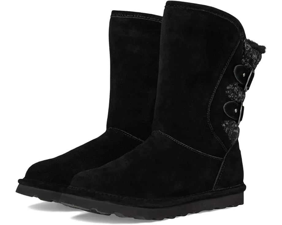Зимние угги Bearpaw Jenni из замши с меховой отделкой и декоративной пряжкой