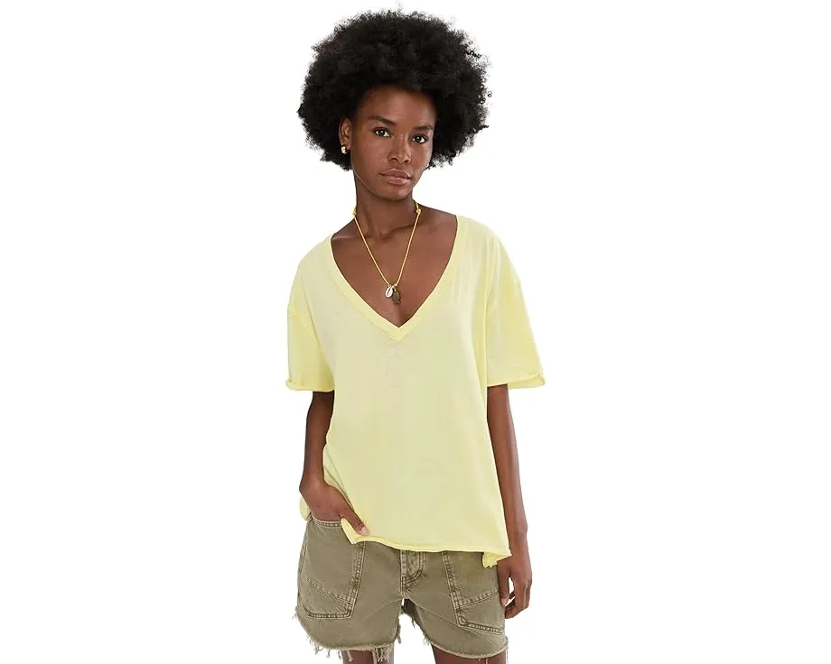 Футболка Free People Nina Tee V с V-образным вырезом и свободным кроем