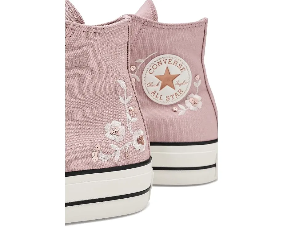 Кеды Converse Chuck Taylor All Star Lift Platform с пайетками и цветами