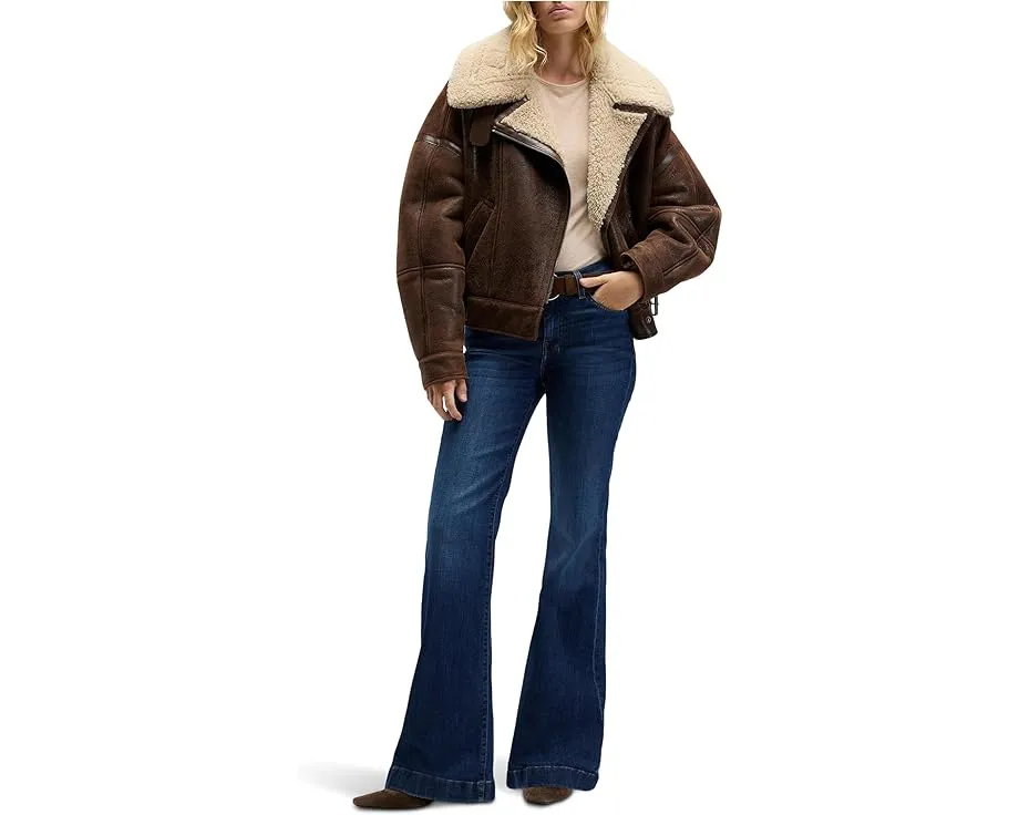 Джинсы Dojo от 7 For All Mankind с клешем средней посадки и контрастной строчкой