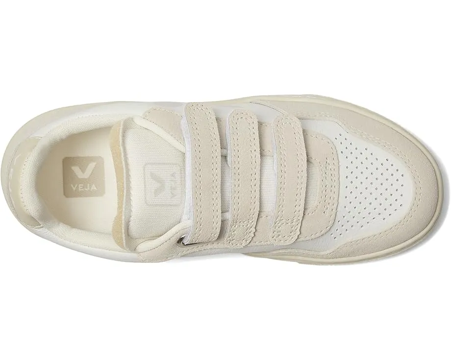 Детские кроссовки VEJA Small V-90 из кожи с застежкой на липучках