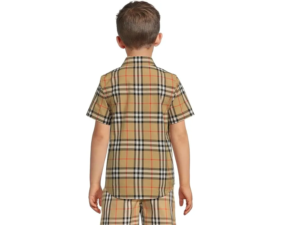 Детская рубашка Owen с коротким рукавом в клетку Burberry Kids