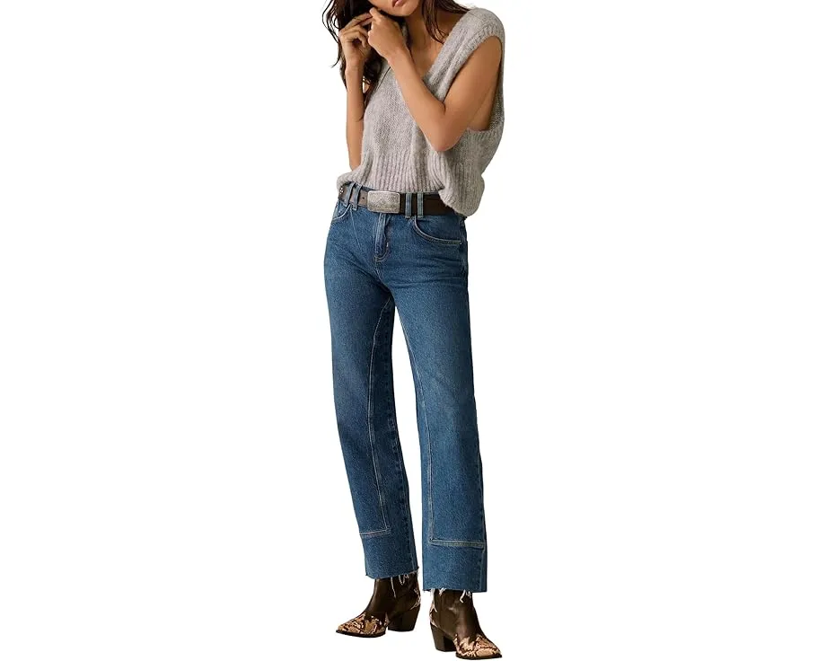 Джинсы Free People Risk Taker Mid-Rise Straight с прямым кроем и средней посадкой
