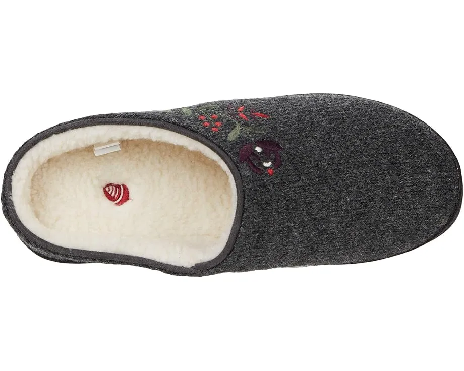 Тапочки Acorn Flora Hoodback с искусственной шерстью и подошвой для дома и улицы