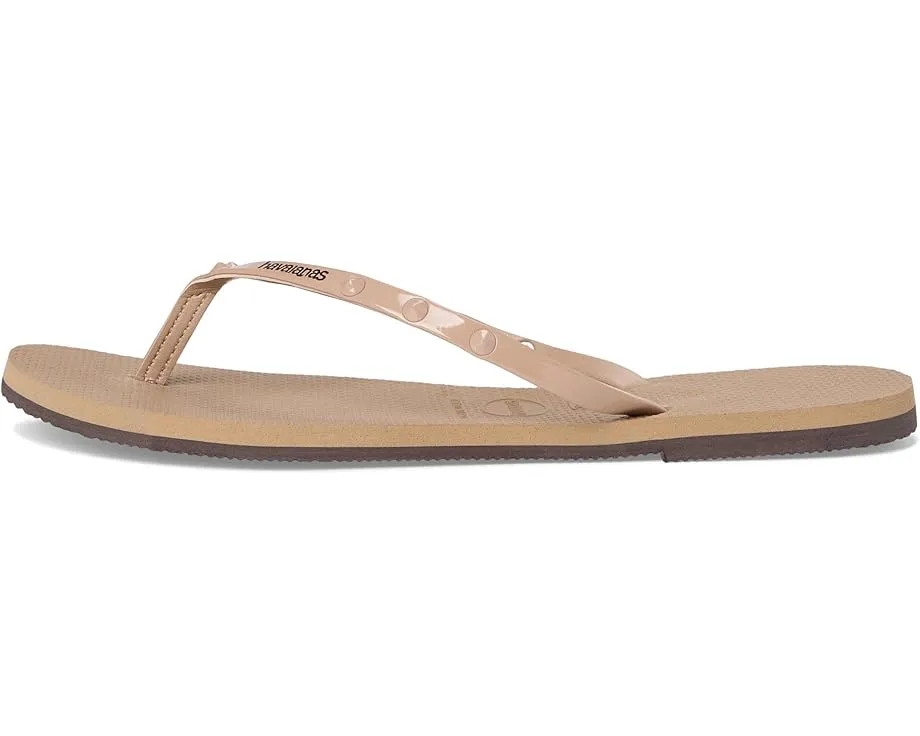 Шлепанцы Havaianas You Spike с шипами на ремешках и металлическим эффектом