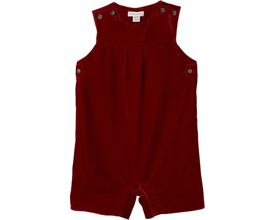 Бархатный комбинезон Janie and Jack для младенцев с застежками на плечах