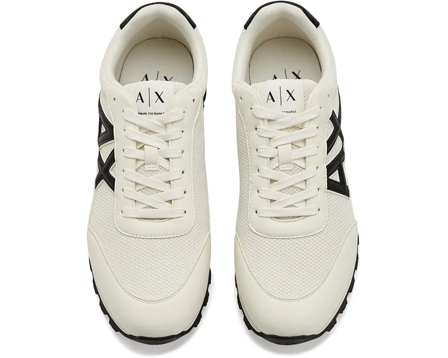 Кроссовки Armani Exchange Drop Sneakers из микрозама и сетки на легкой подошве