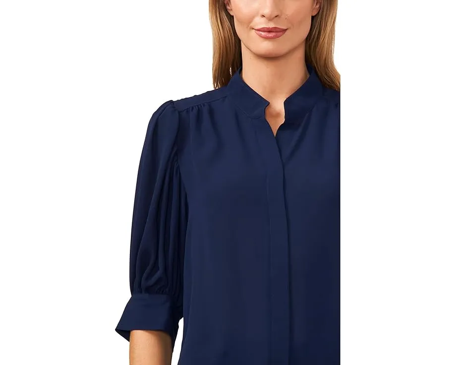 Блузка CeCe с открытым воротником и рукавом три четверти