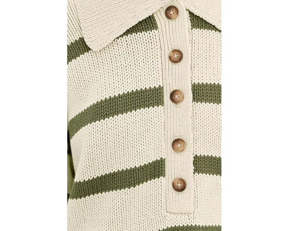 Свитер-поло Sunwashed Cotton с полосками от Faherty