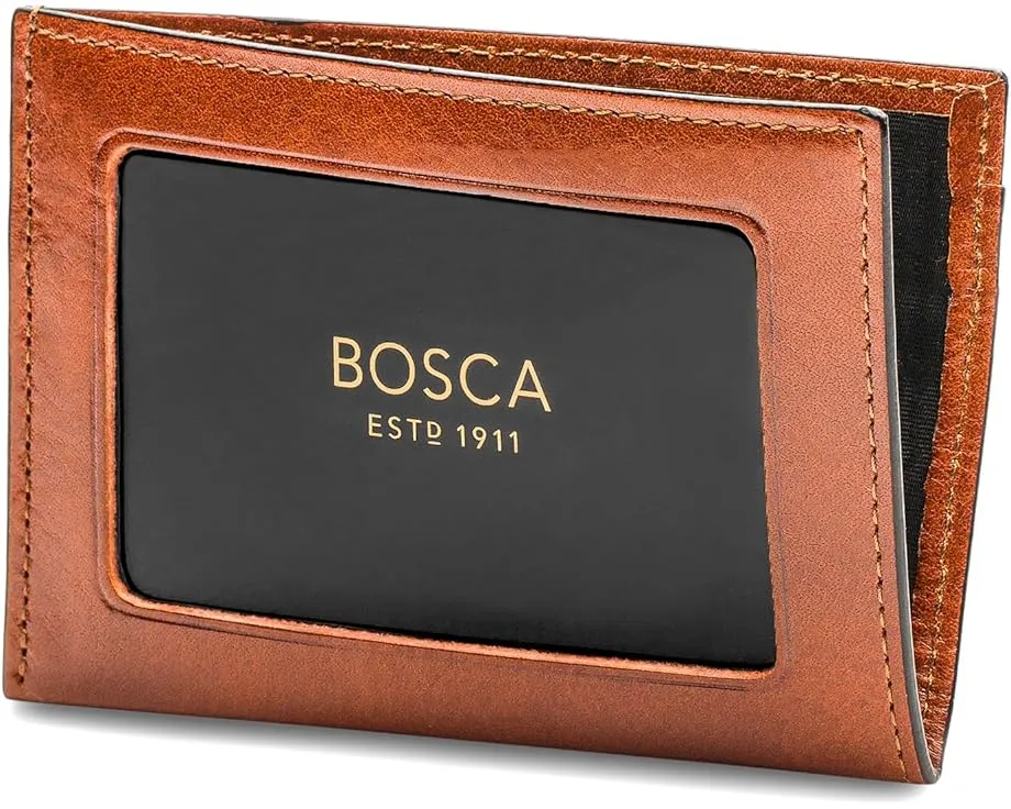 Компактный кошелек Bosca для выходных из состаренной кожи