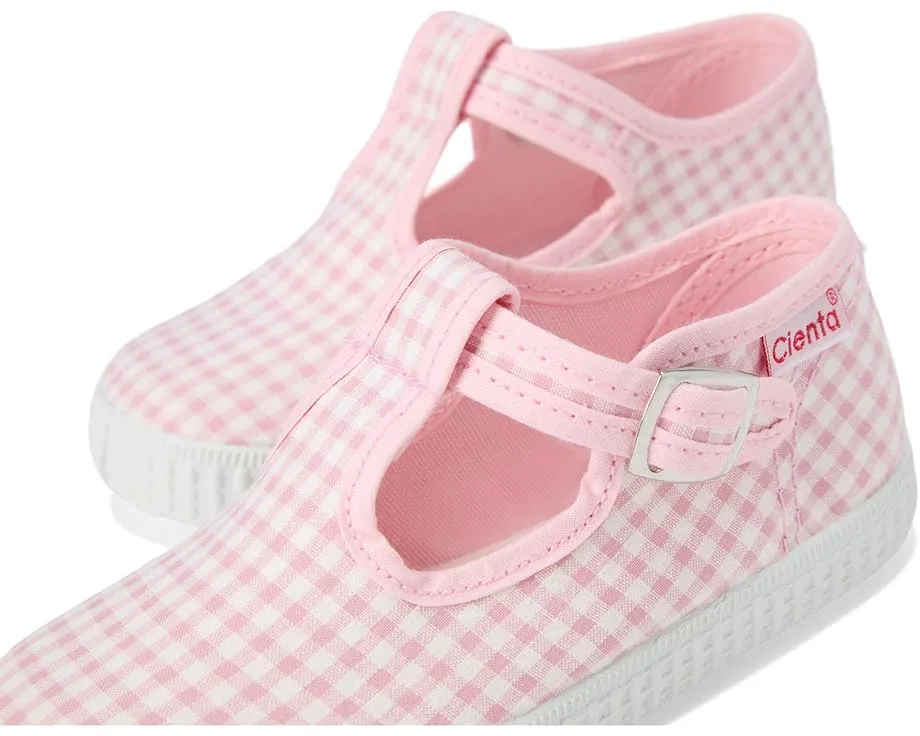 Детские туфли Cienta 51052 с клетчатым принтом и регулируемой пряжкой