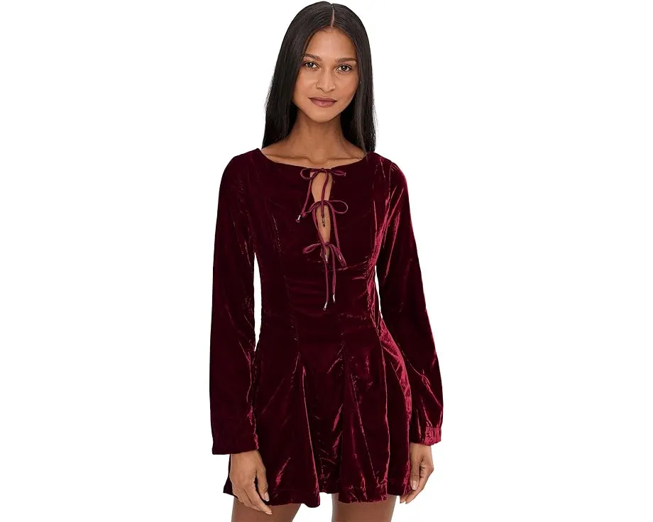 Мини-платье Free People Linney Velvet Mini из бархата с V-образным вырезом