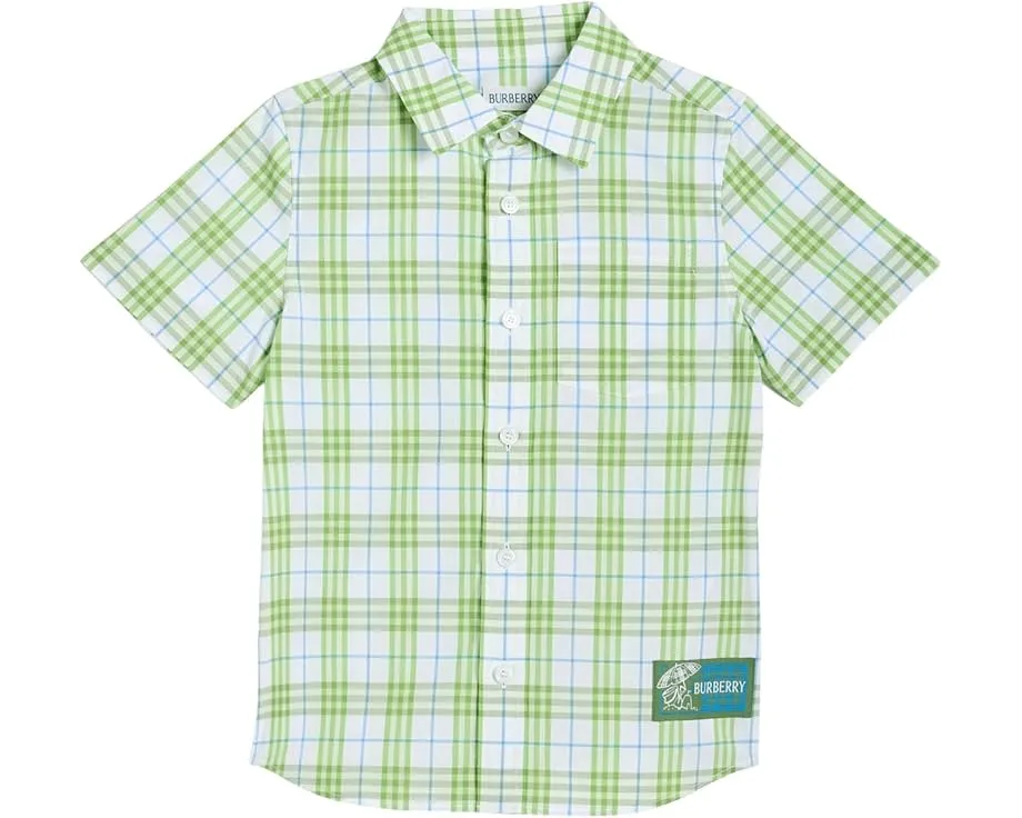 Burberry Kids рубашка Owen с клетчатым принтом и накладным карманом