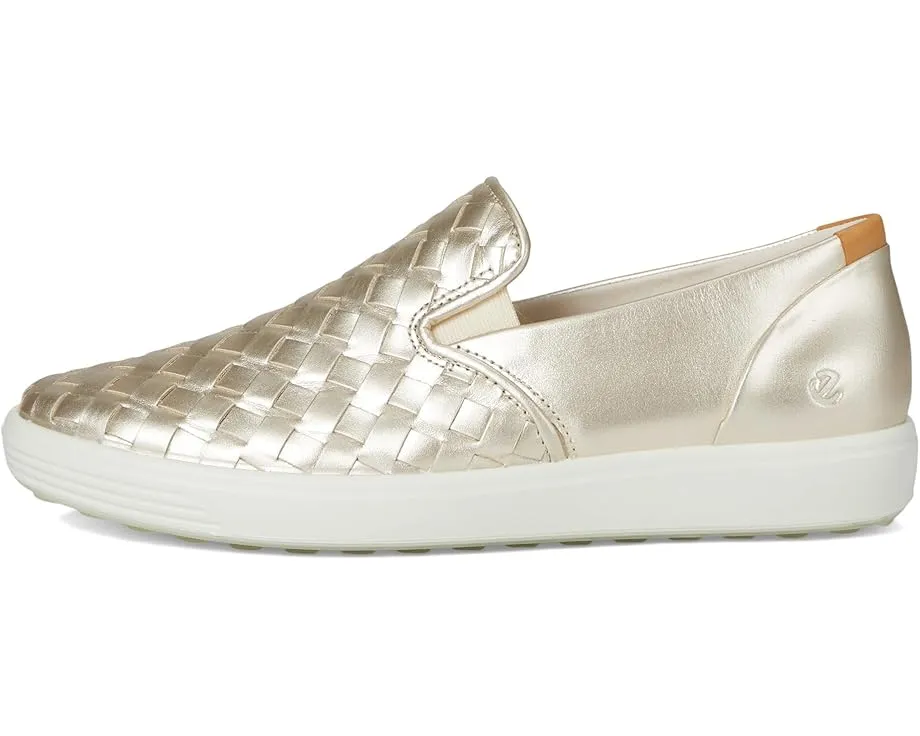 Кроссовки ECCO Soft 7 Woven Slip-On 3.0 с эластичными вставками и кожаным верхом