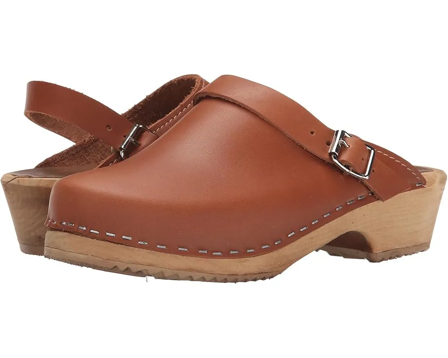 Кожаные сабо Alma с ремешком и удобной деревянной подошвой от MIA