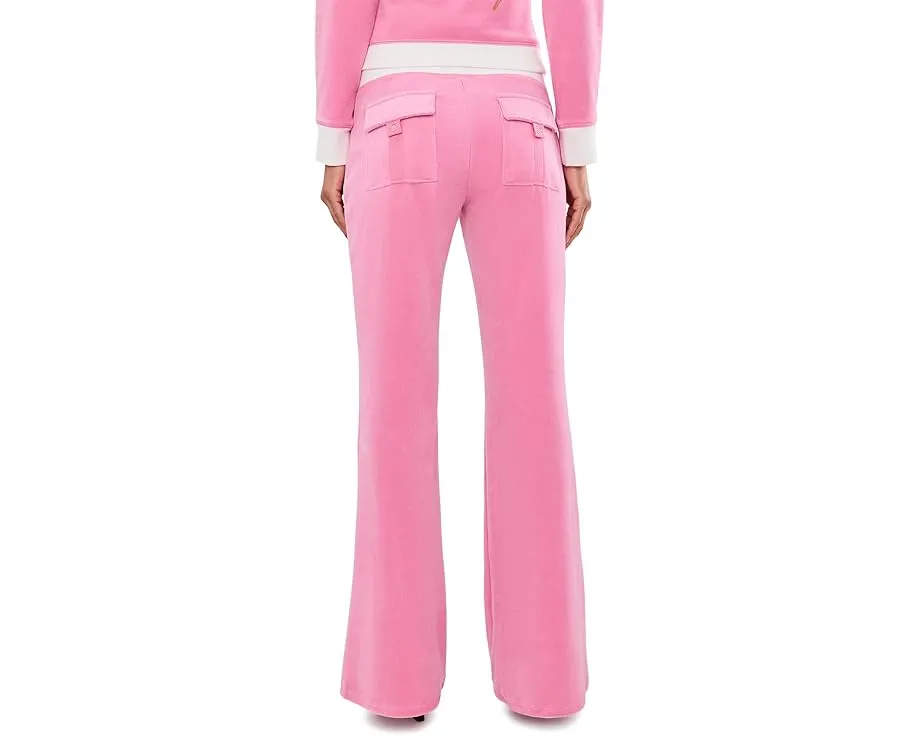 Штаны Juicy Couture Heritage из велюра с заниженной талией и карманами