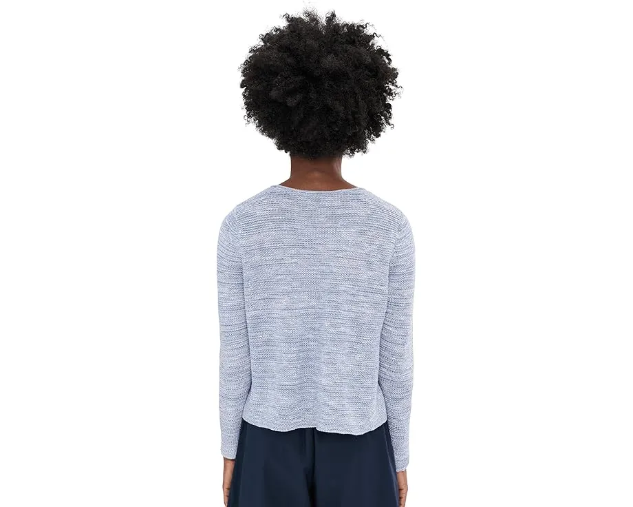 Укороченный свитер Eileen Fisher Petite с круглой горловиной из органического хлопка и льна