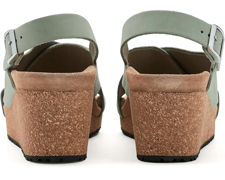 Биркенштоки Samira Wedge на платформе из нубука с регулируемым ремешком на щиколотке