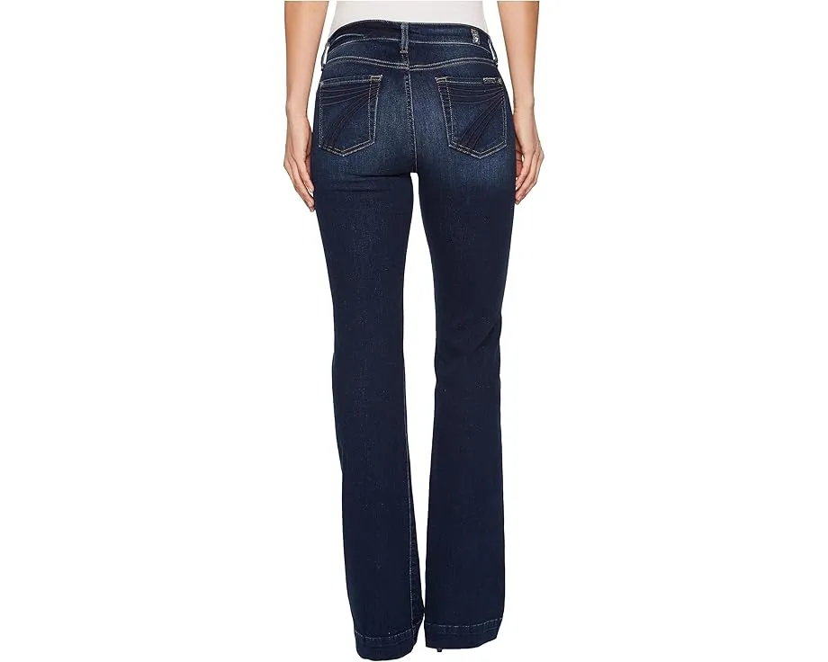 Джинсы 7 For All Mankind Dojo в темной промывке Moreno с прямыми бедрами и широкими штанинами