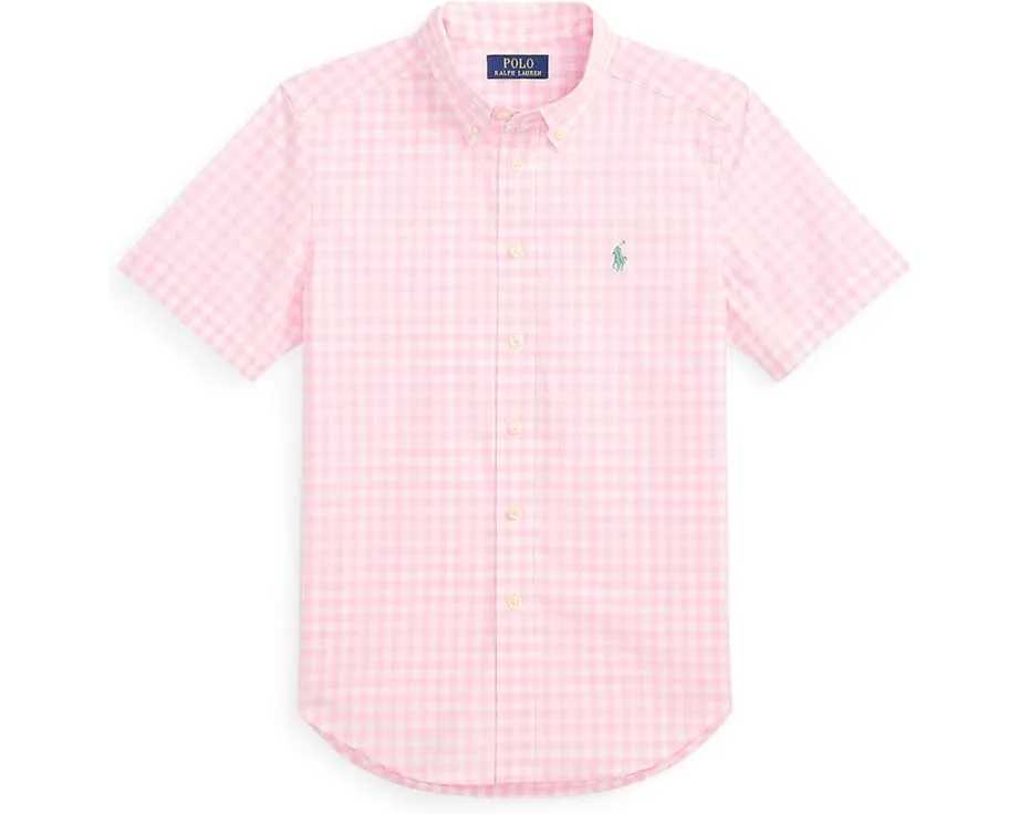 Рубашка Polo Ralph Lauren Kids в полоску из хлопкового поплина с вышитым пони