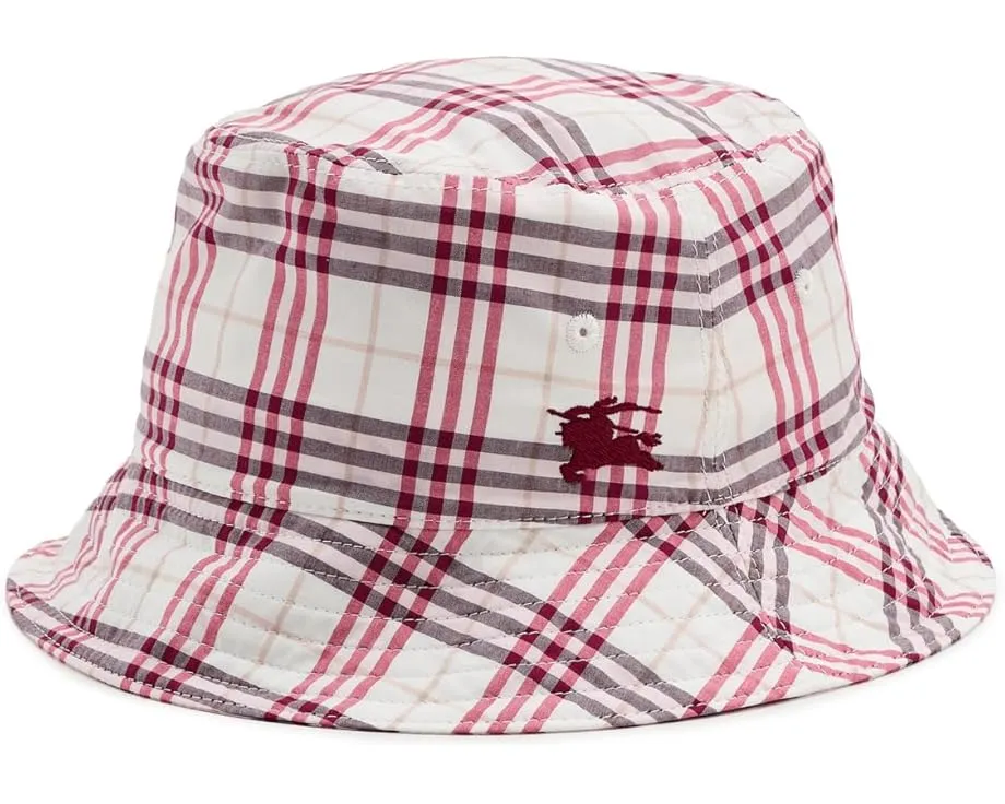 Burberry Kids ведро шляпа с клетчатым узором из хлопка