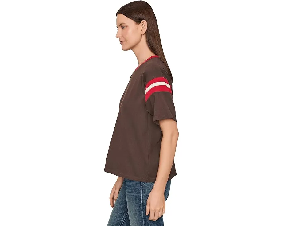 Футболка Faherty Sport Jersey Throwback Tee с воротником из органического хлопка