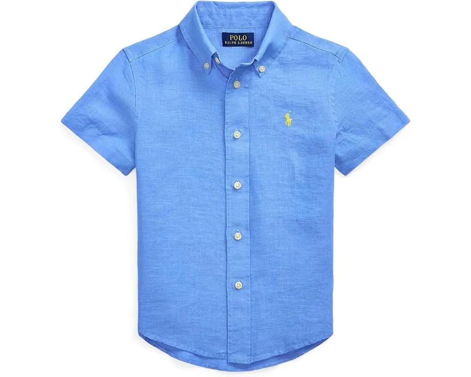 Детская рубашка Polo Ralph Lauren Kids из льна с короткими рукавами