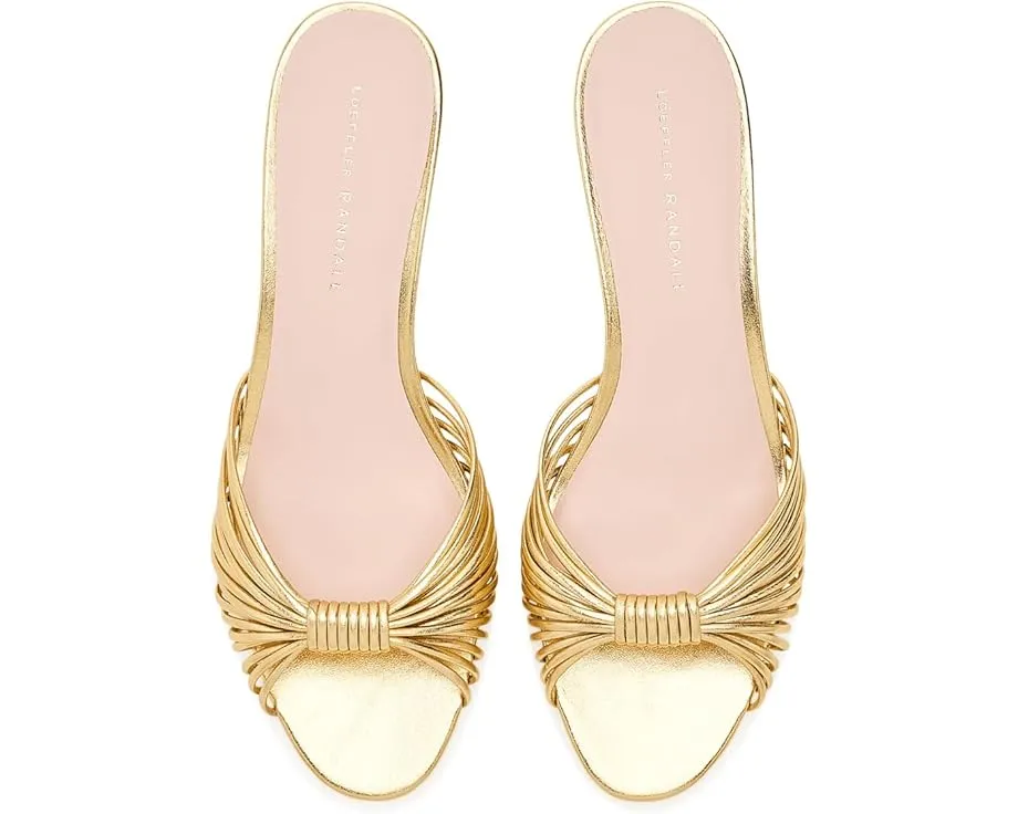 Туфли Loeffler Randall Dixie на каблуке-котенок с золотистой кожей