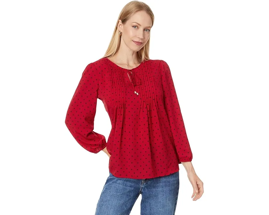 Блузка Tommy Hilfiger с точечным стежком и вырезом с завязками