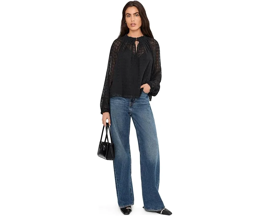 Топ Madewell Nayla Lace с кружевом и рюшами в богемном стиле