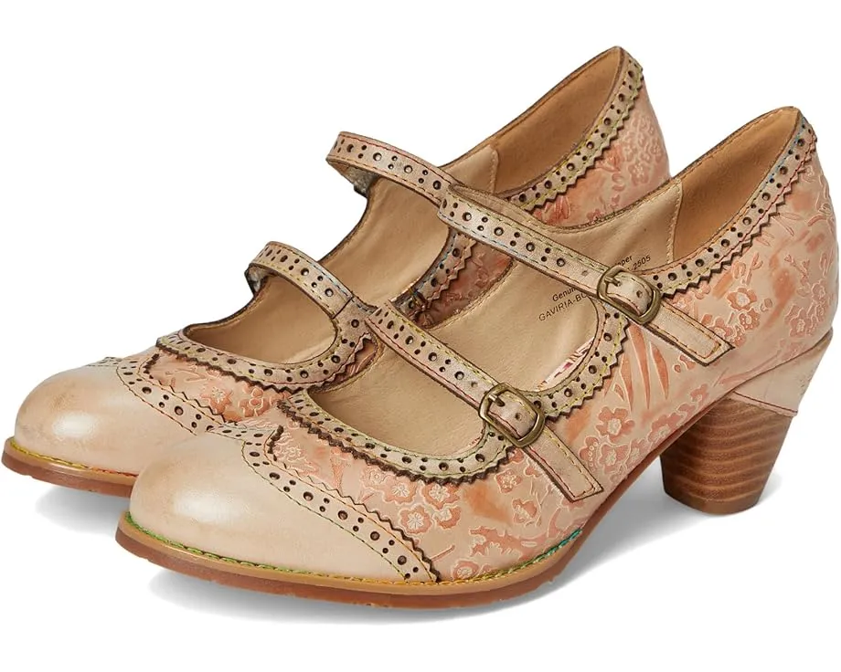 Туфли L'Artiste by Spring Step Gaviria Mary Jane с цветочным тиснением и двойным ремешком