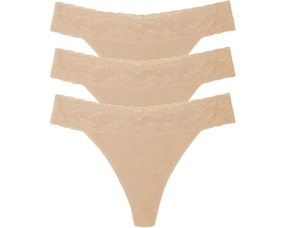 Natori Трусики-стринги Bliss Perfection из хлопка с эффектом стрейч 3 шт