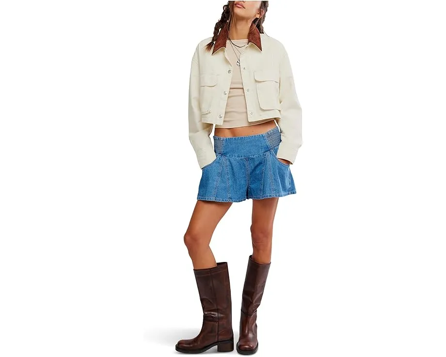 Короткая куртка Free People Martha из хлопкового твила с накладными карманами