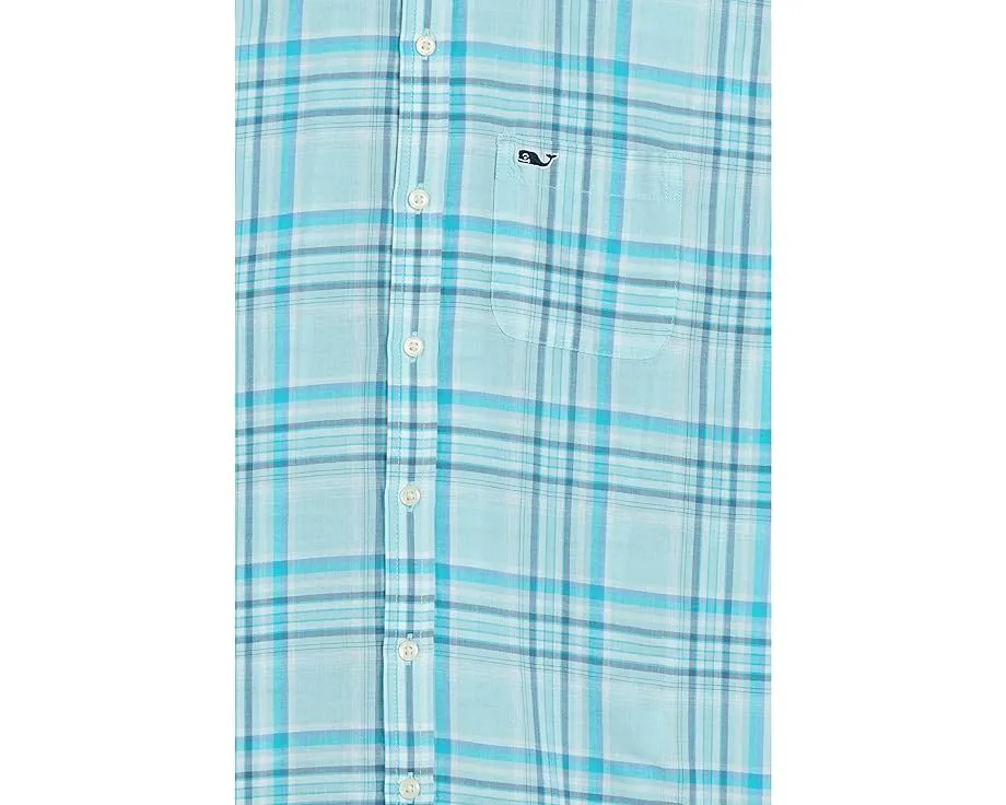 Детская рубашка Vineyard Vines Bungalow Plaid из хлопка с коротким рукавом