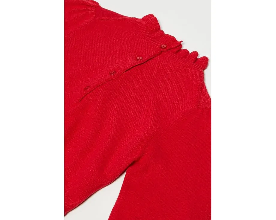 Платье-свитер Janie and Jack с рюшами на горловине и жемчужными пуговицами