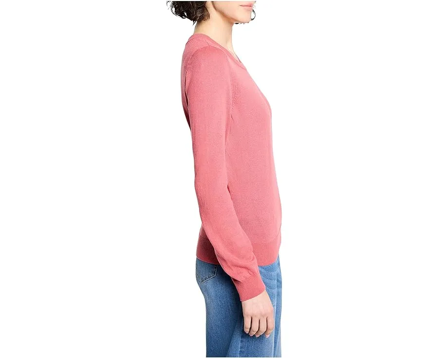 Хлопковый свитер NIC+ZOE с круглой горловиной и резинкой