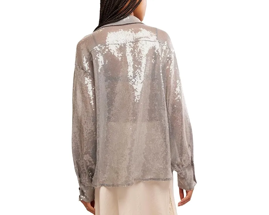 Рубашка Free People Disco Margartia с воротником и длинными рукавами