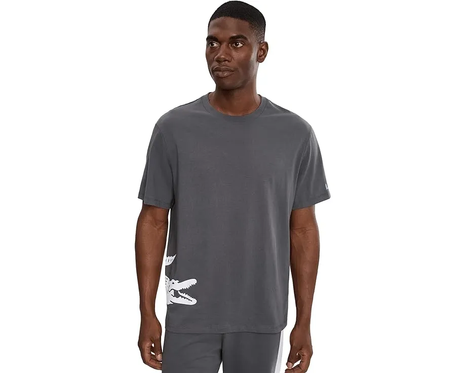 Футболка Lacoste для отдыха из хлопка с принтом в классическом крое