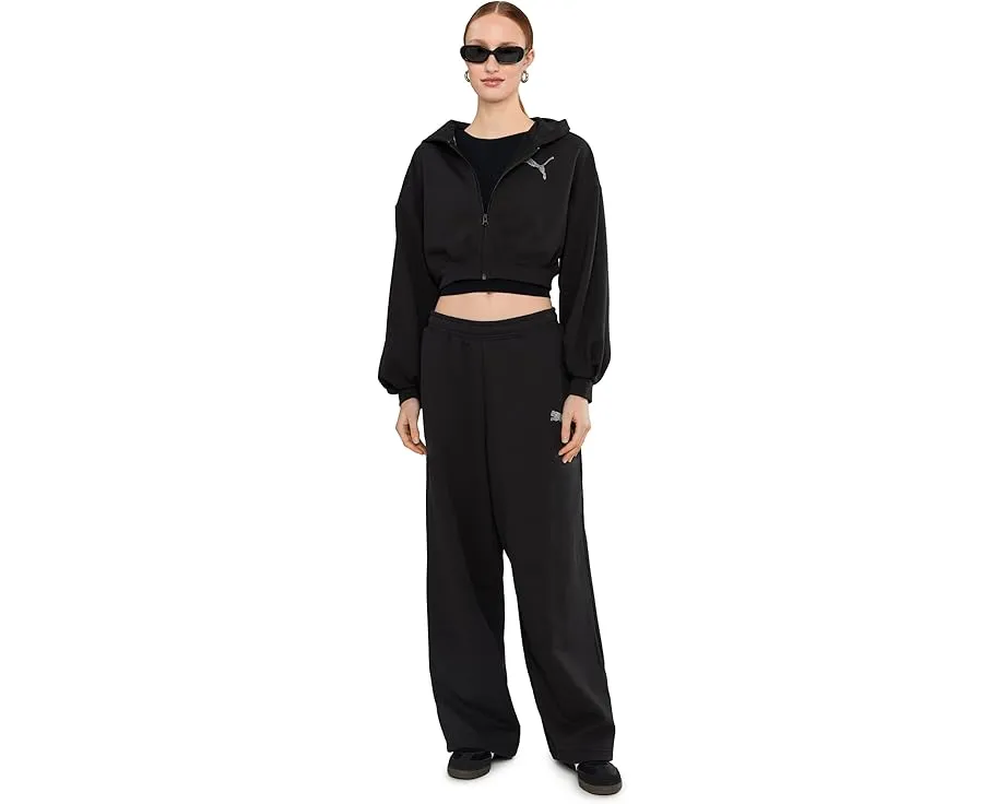 Кроп худи PUMA Essentials Graphics Bedazzled Cropped Hoodie с пайетками и объемными рукавами